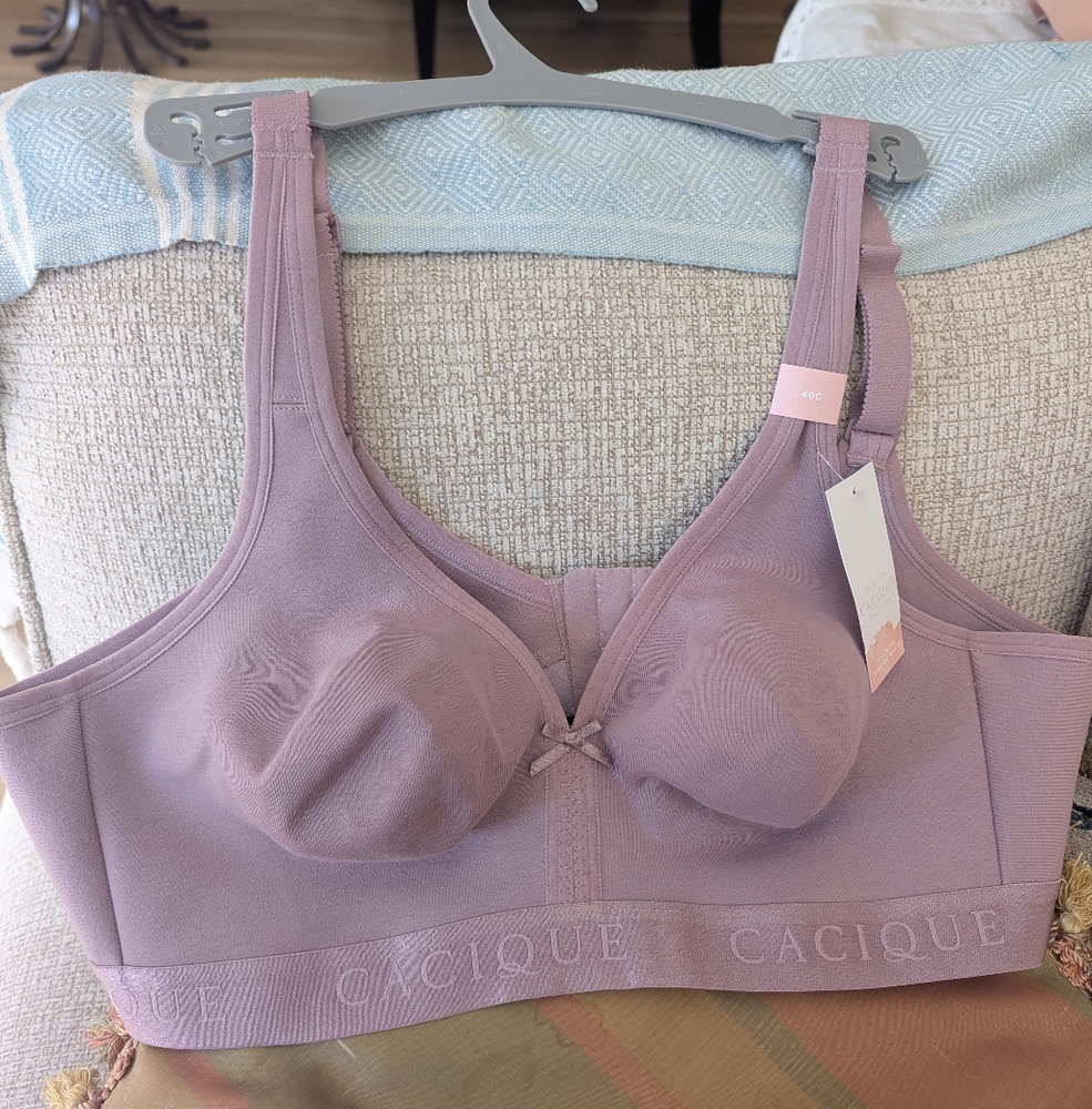Cacique Unlined Cotton Wireless Bra 40C